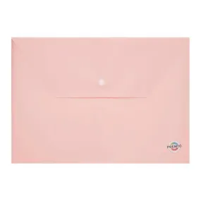 Premto Pastel A4 Button Wallet - Pink Sherbet