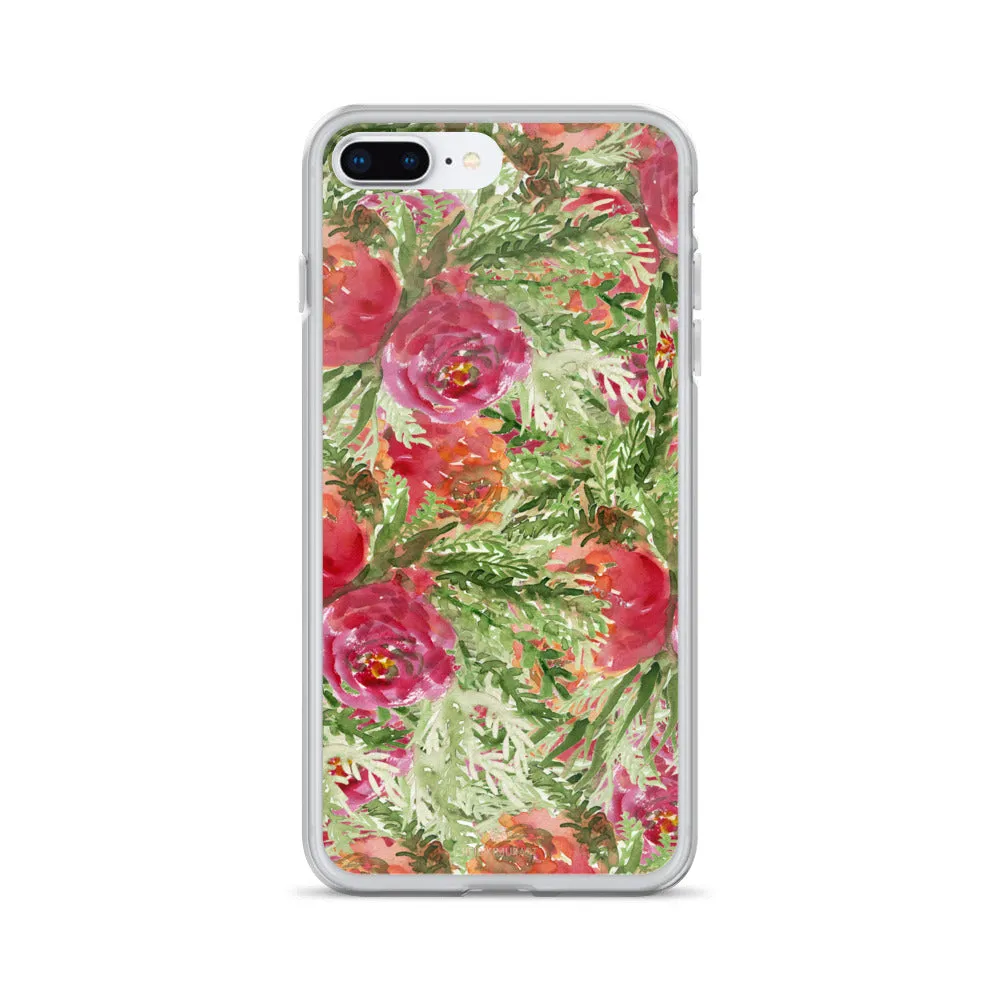 Red Floral Rose iPhone Case, iPhone X | XS | XR | XS Max | 8 | 8  | 7| 7  Case-Printed in USA/EU