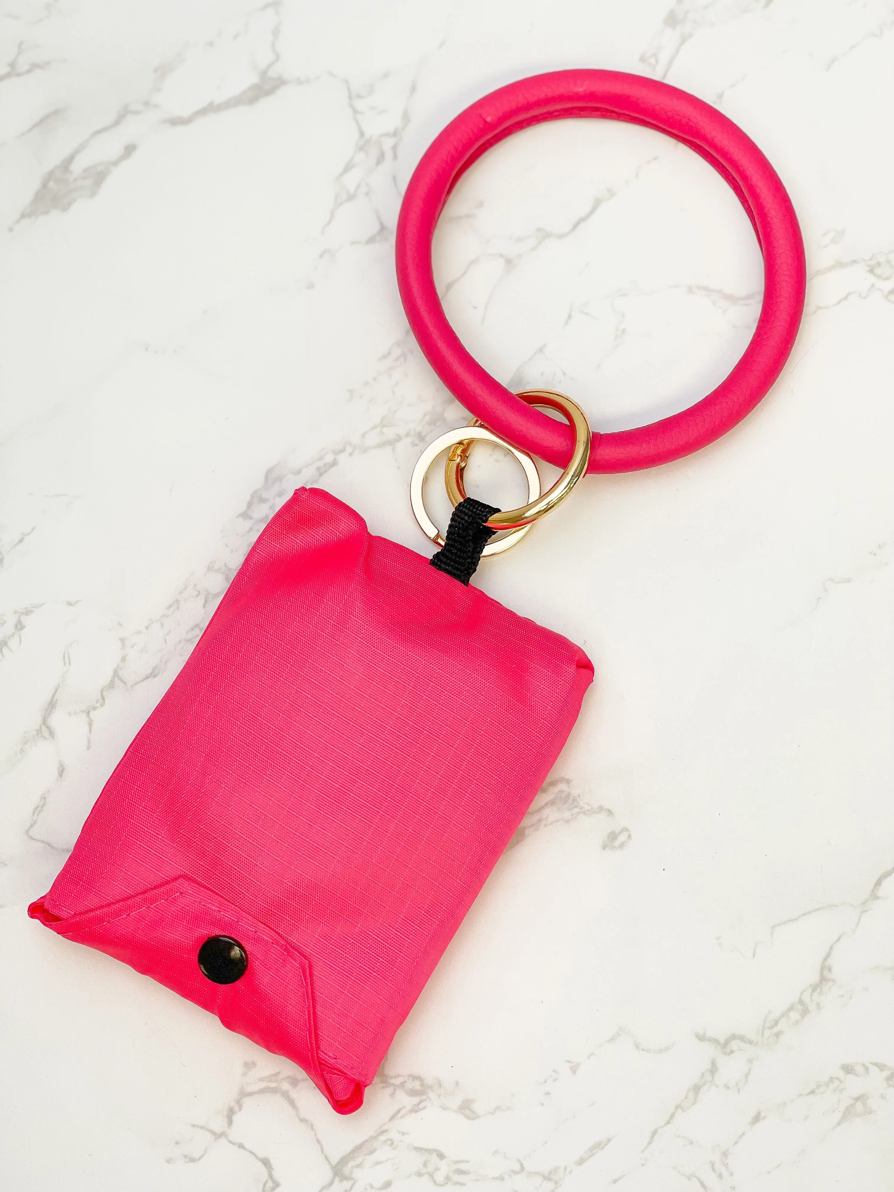 Reusable Tote Key Ring - Pink