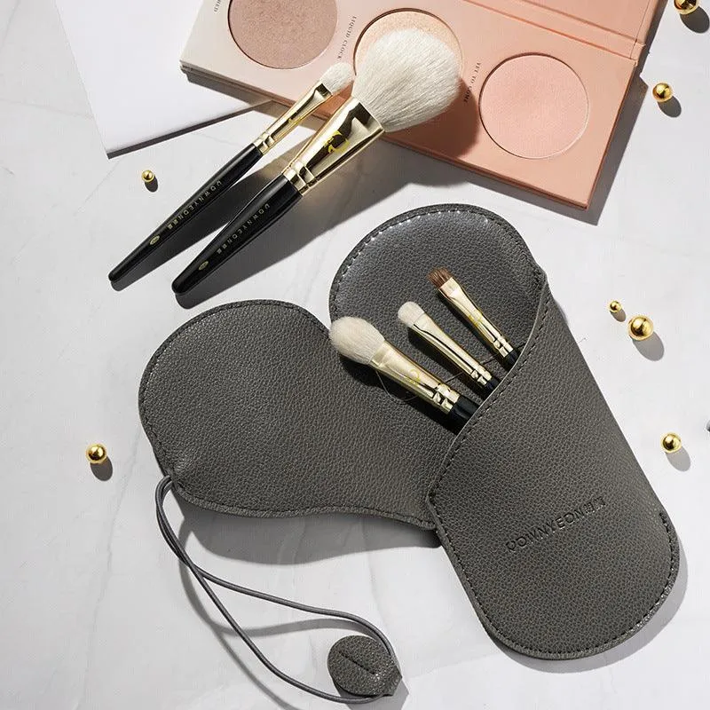 Rownyeon Portable Wool Makeup Brush 5-in-Set Black RY001