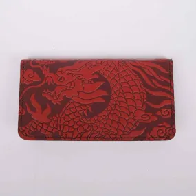 SECOND, Small Leather Smartphone Wallet Case, Cloud Dragon in Red