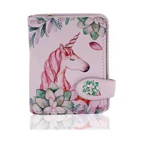 Shagwear Unicorn Small Pink Zipper Wallet