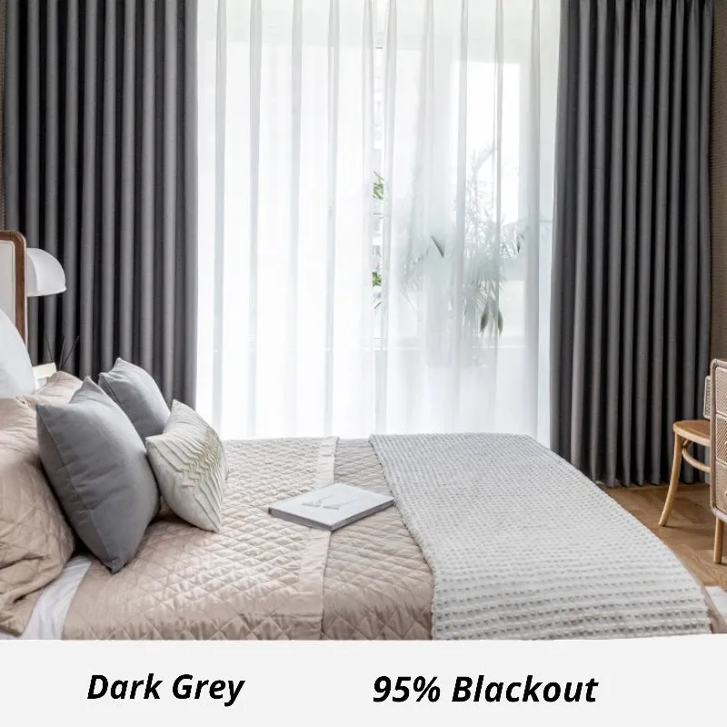 Skylar Faux Linen Minimalist Custom Blackout Curtain