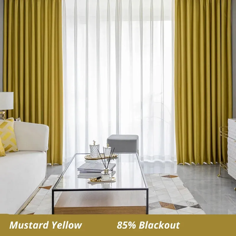 Skylar Faux Linen Minimalist Custom Blackout Curtain
