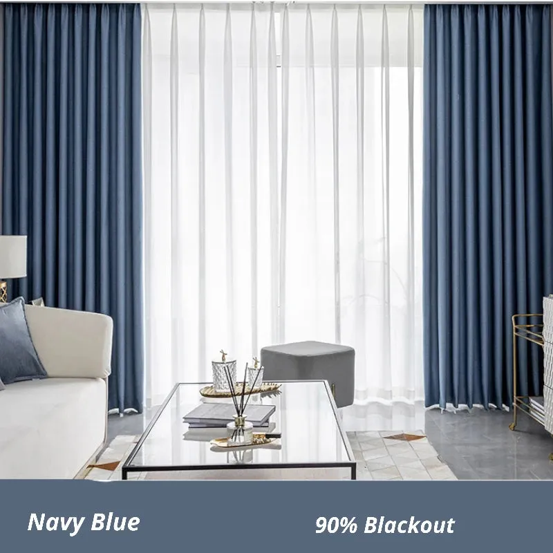 Skylar Faux Linen Minimalist Custom Blackout Curtain
