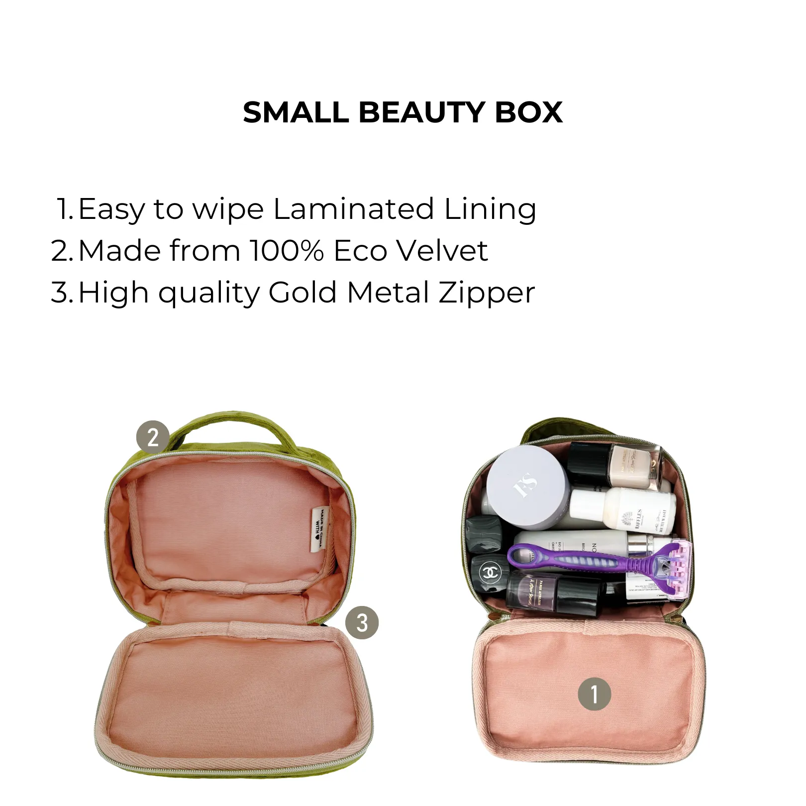 Small Beauty Box, Green Velvet