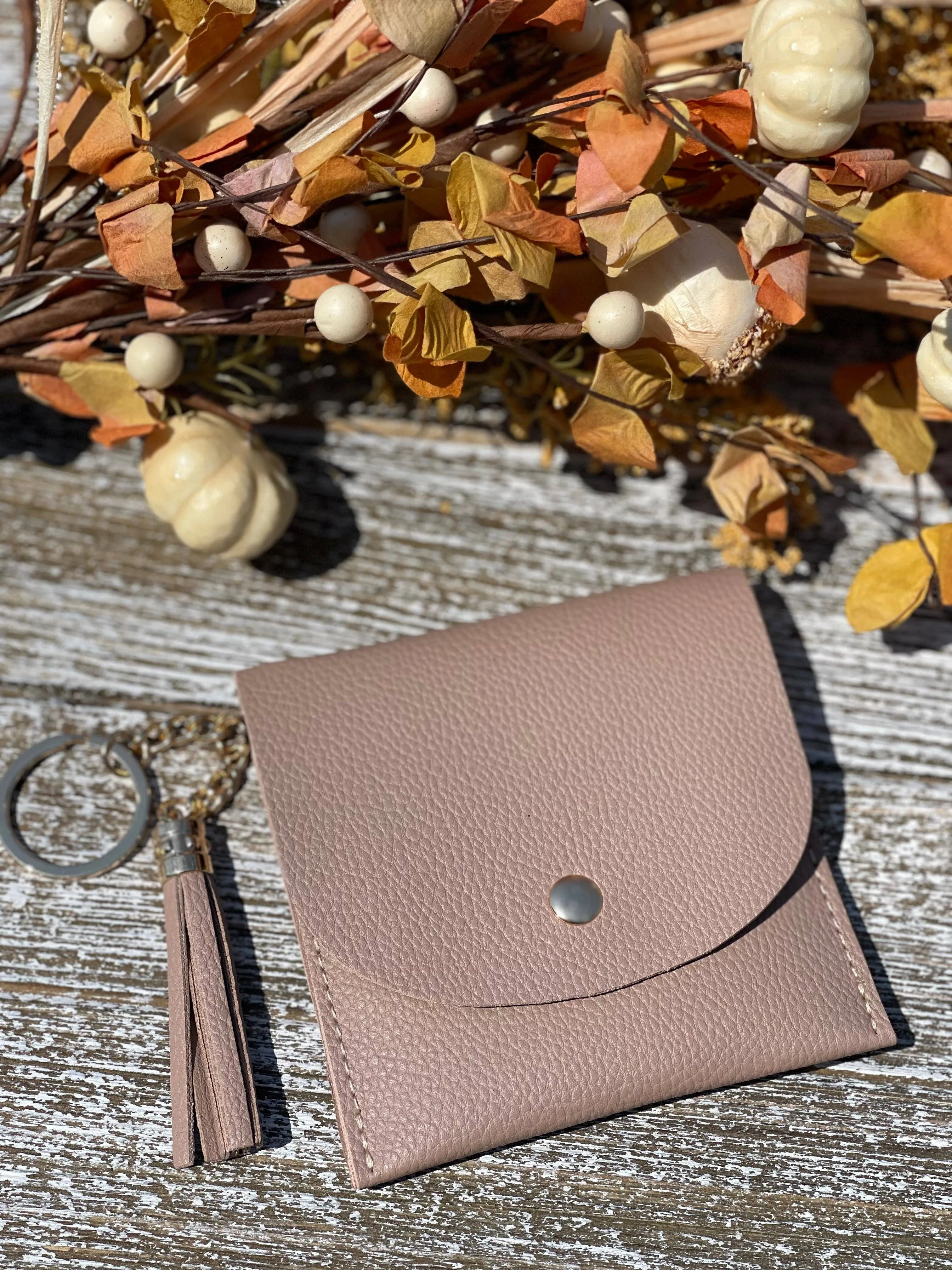Snap Closure Wallet Keychain 2 "Mauve"