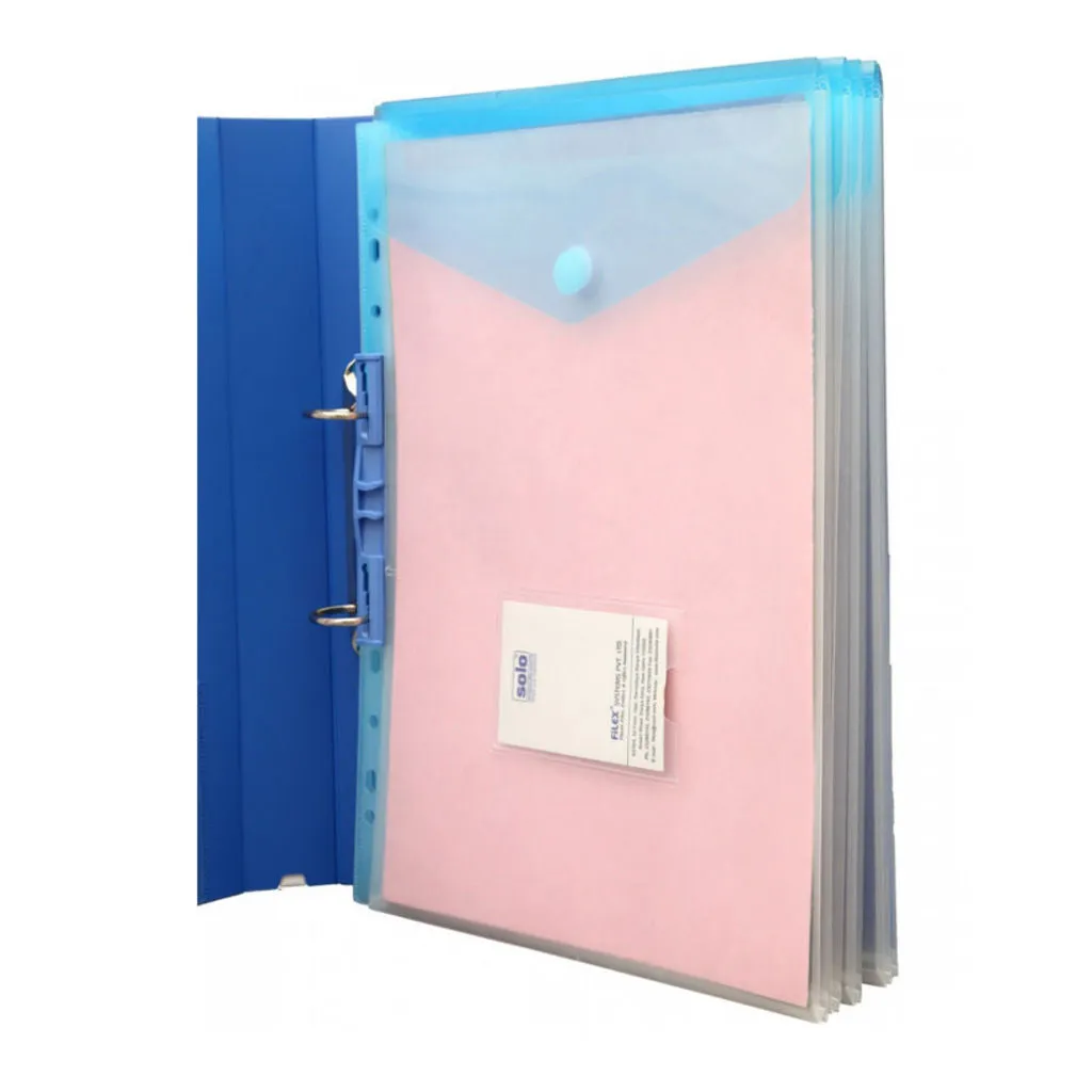 Solo Envelope Bag With 11 Holes Expanding Portrait Blue A4 CH 202