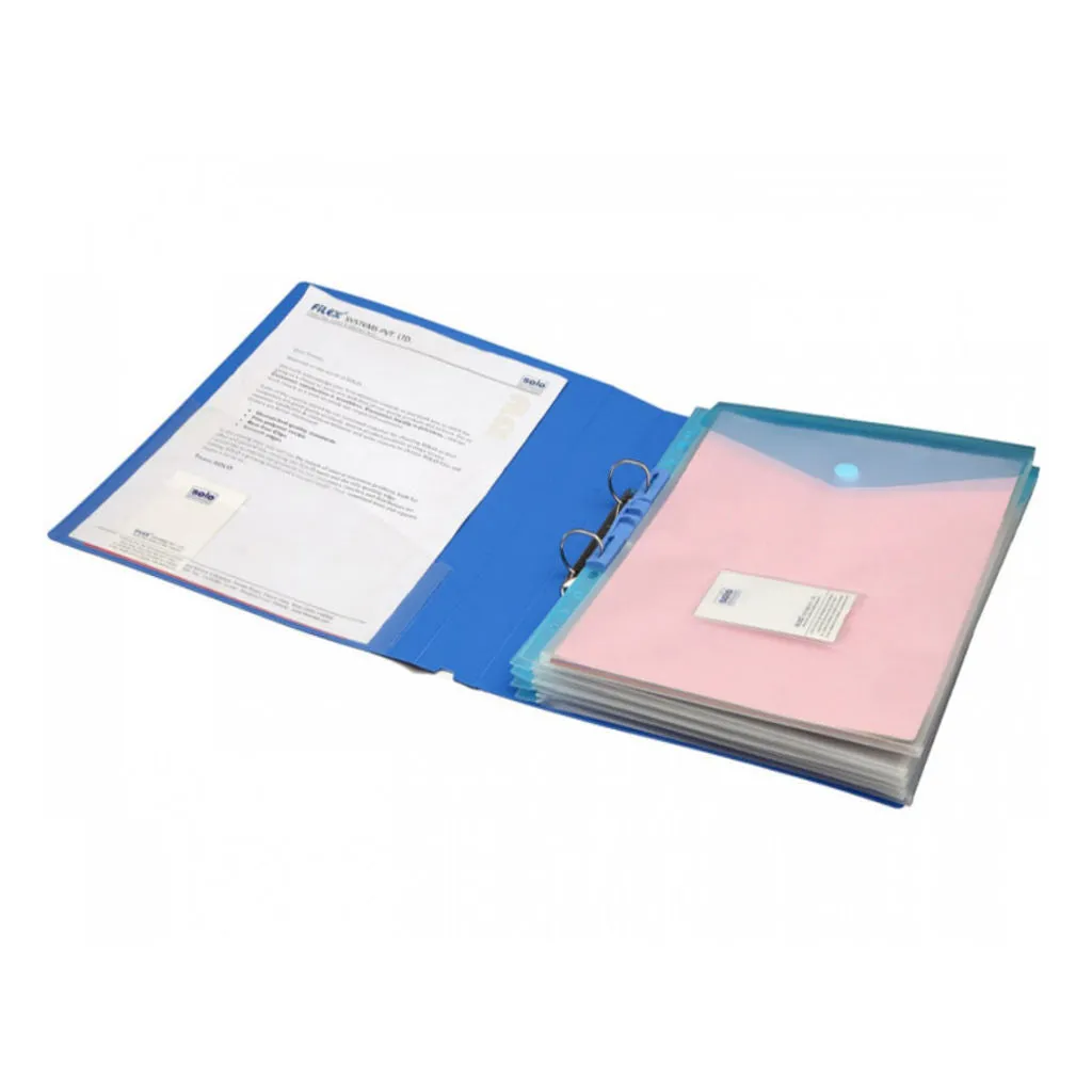 Solo Envelope Bag With 11 Holes Expanding Portrait Blue A4 CH 202