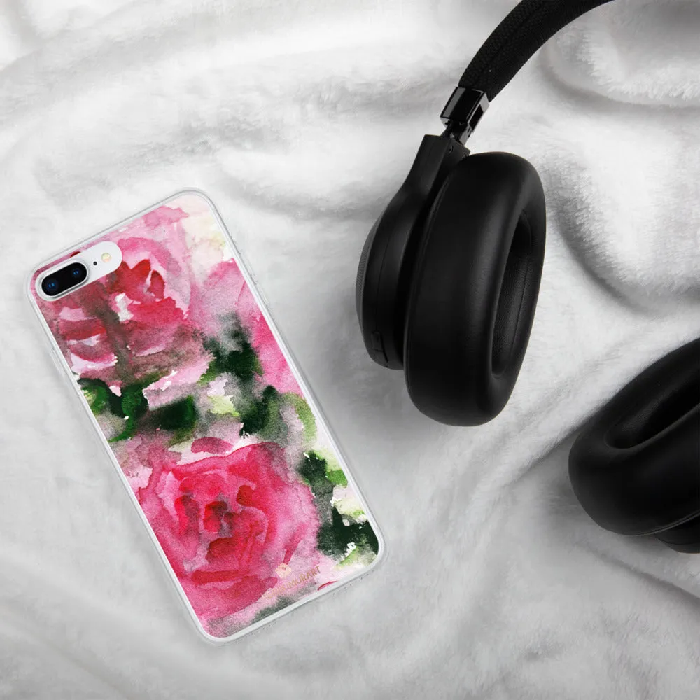 Spring French Pink iPhone Case, Princess Rose Floral Print Girlie Cute Phone Case-Printed in USA/EU