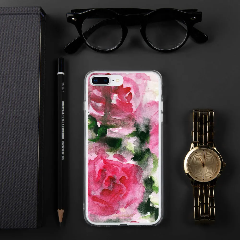 Spring French Pink iPhone Case, Princess Rose Floral Print Girlie Cute Phone Case-Printed in USA/EU