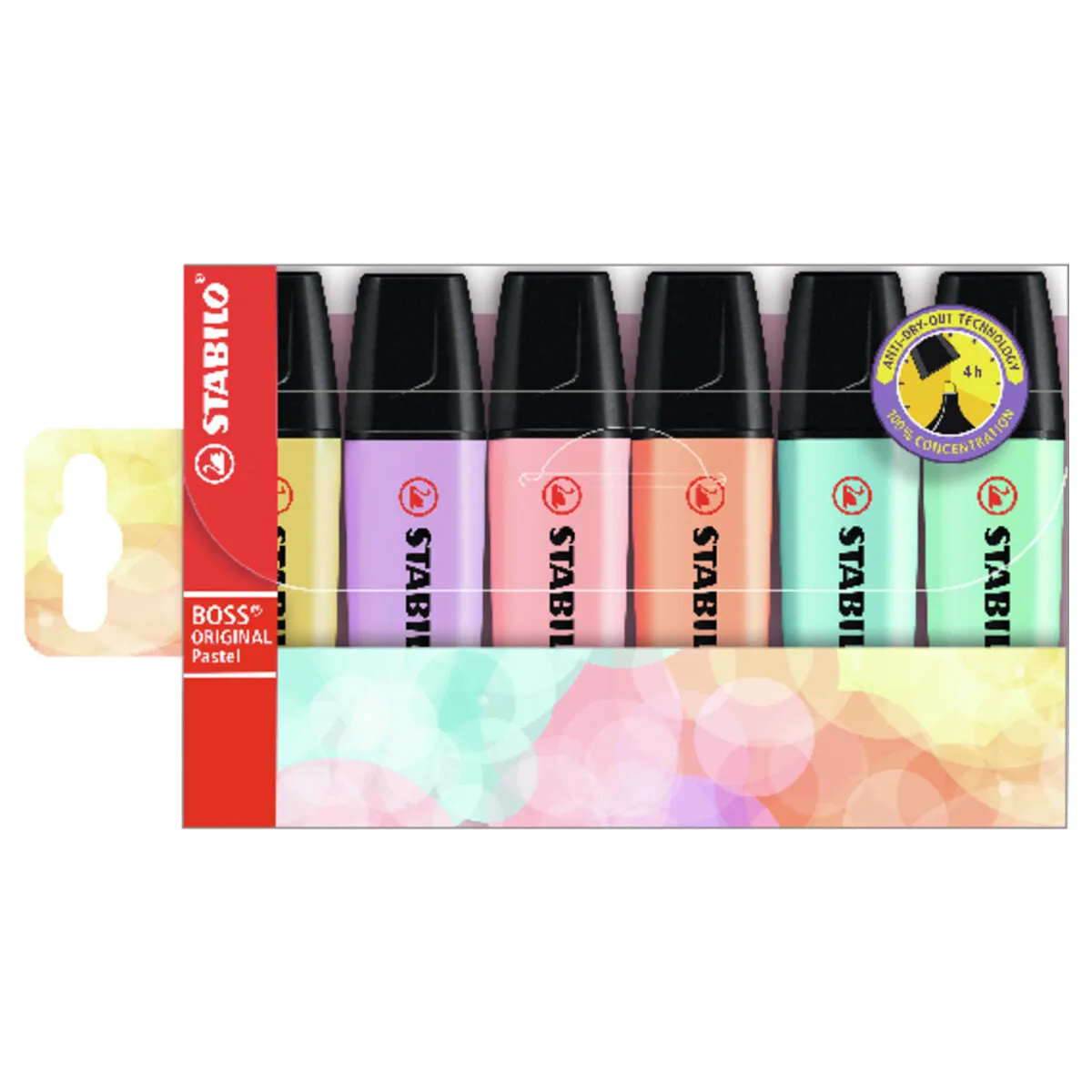 STABILO BOSS ORIGINAL Pastel Assorted Colours Highlighter Wallet Pack of 6