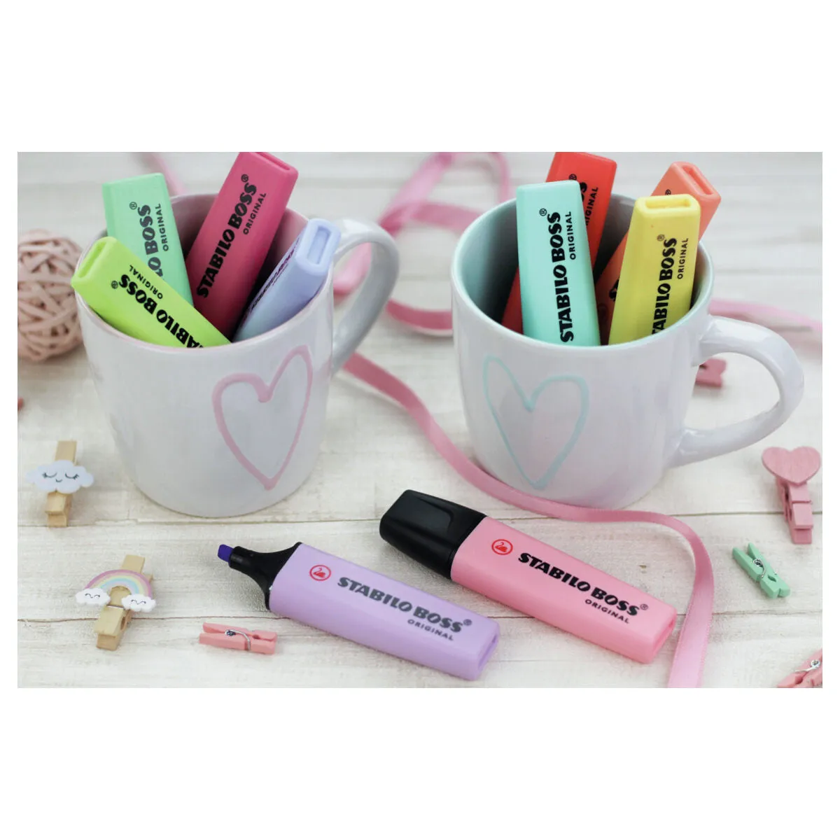 STABILO BOSS ORIGINAL Pastel Assorted Colours Highlighter Wallet Pack of 8