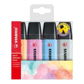 STABILO BOSS Pastel Highlighter Wallet of 4