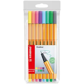 STABILO point 88 Fineliner Wallet of 8 Pastel Colours