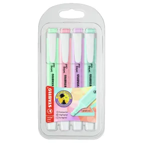 STABILO swing cool Pastel Assorted Colours Highlighter Wallet Pack of 4
