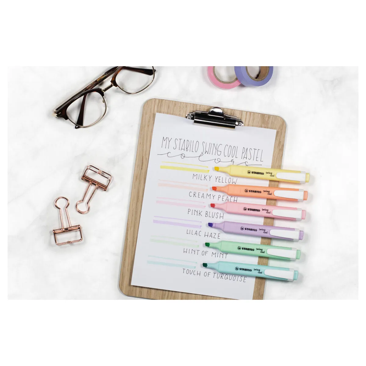 STABILO swing cool Pastel Assorted Colours Highlighter Wallet Pack of 4