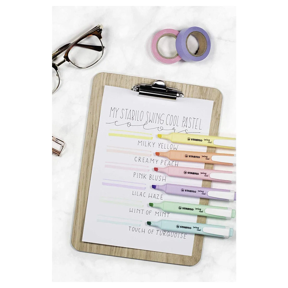 STABILO swing cool Pastel Assorted Colours Highlighter Wallet Pack of 6