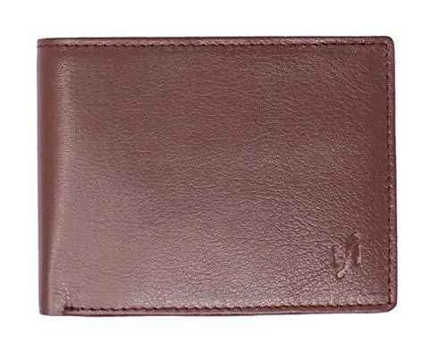 STARHIDE Mens RFID Blocking Soft Nappa Leather Zip Coin Pocket Trifold Wallet 115
