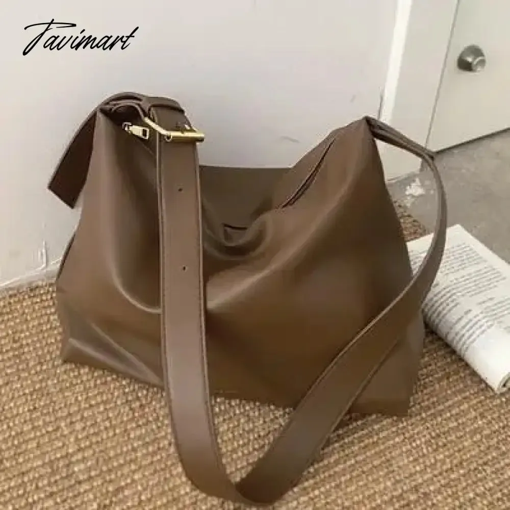 Tavimart Large Capacity Solid Color Shoulder Bag For Women Luxury Designer Pu Leather New Crossbody Bags Casuals Fashion Handbags