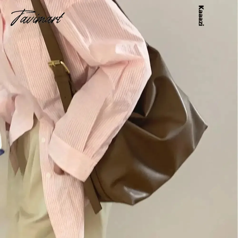 Tavimart Large Capacity Solid Color Shoulder Bag For Women Luxury Designer Pu Leather New Crossbody Bags Casuals Fashion Handbags