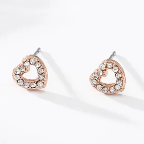 The Rose Series Earns Hear Silver Plated White Temperament Stud Earrings For Women Pan Jewelry PE013