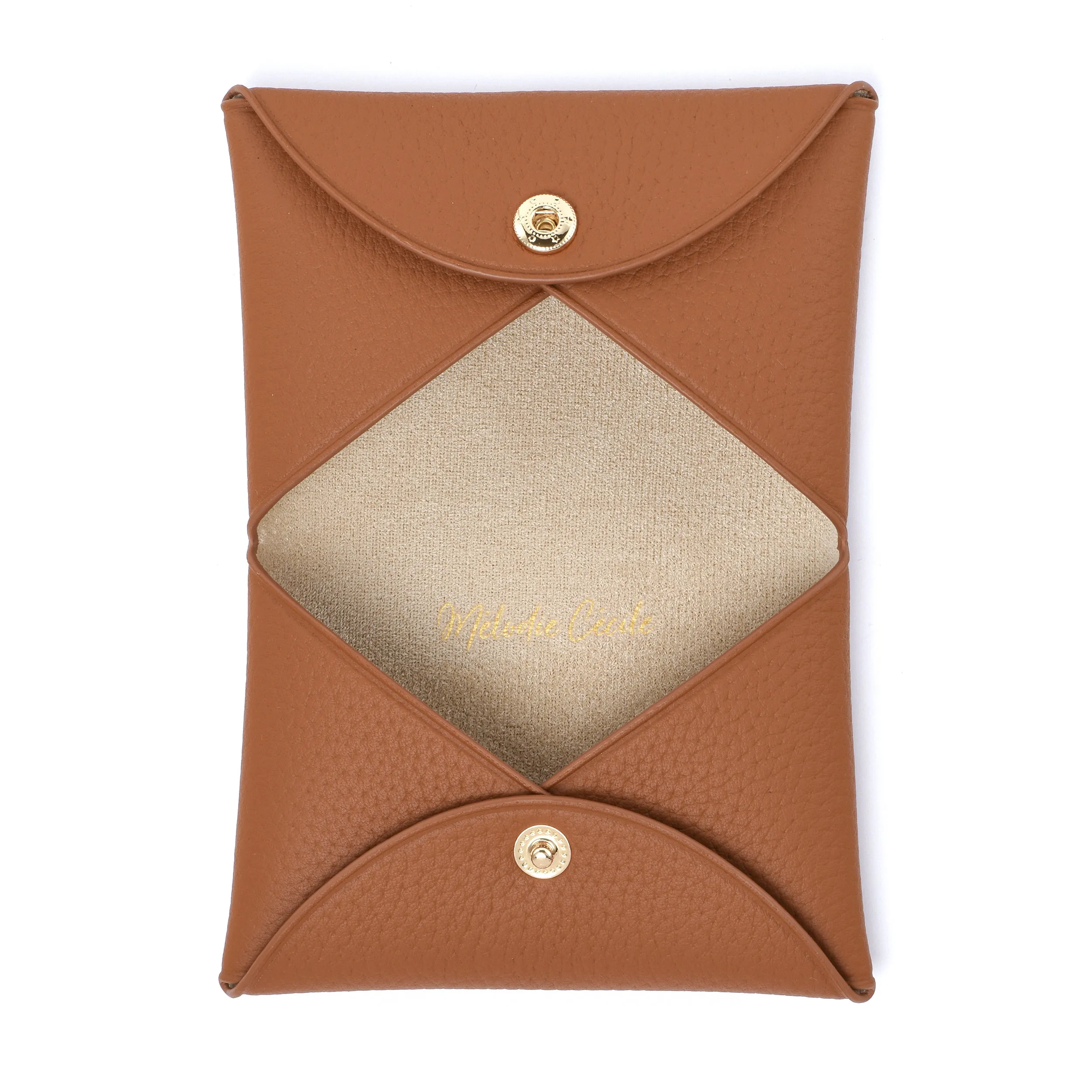TOGO LEATHER "CORSICA" CARD HOLDER - BROWN / BURGUNDY / NAVY