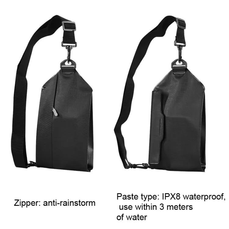 Tteoobl Swimming Waterproof Crossbody Phone Bag Touch Screen Chest Bag,Style: Paste Model(White)