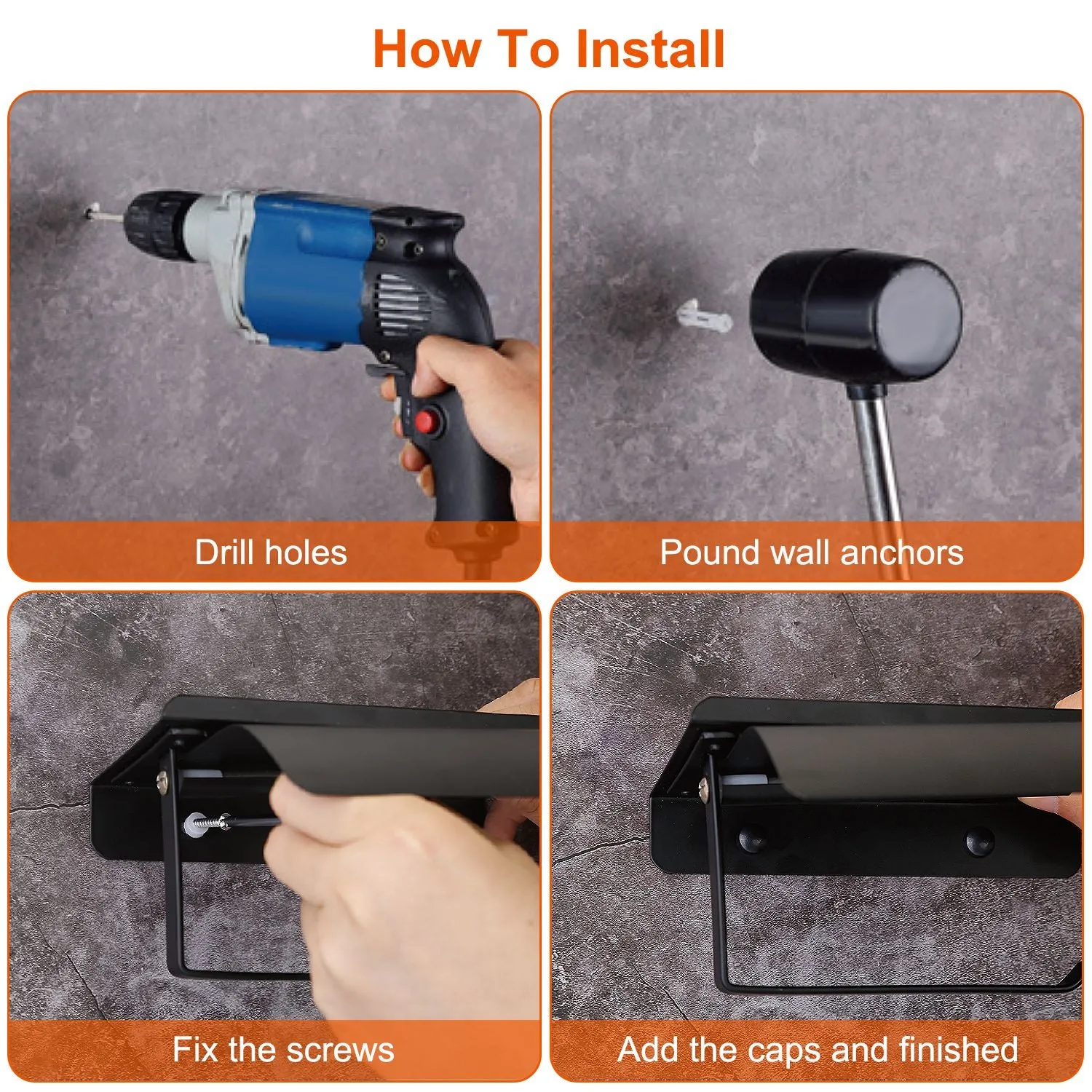 Wall Mounted Toilet Paper Holder with Phone Storage Rack