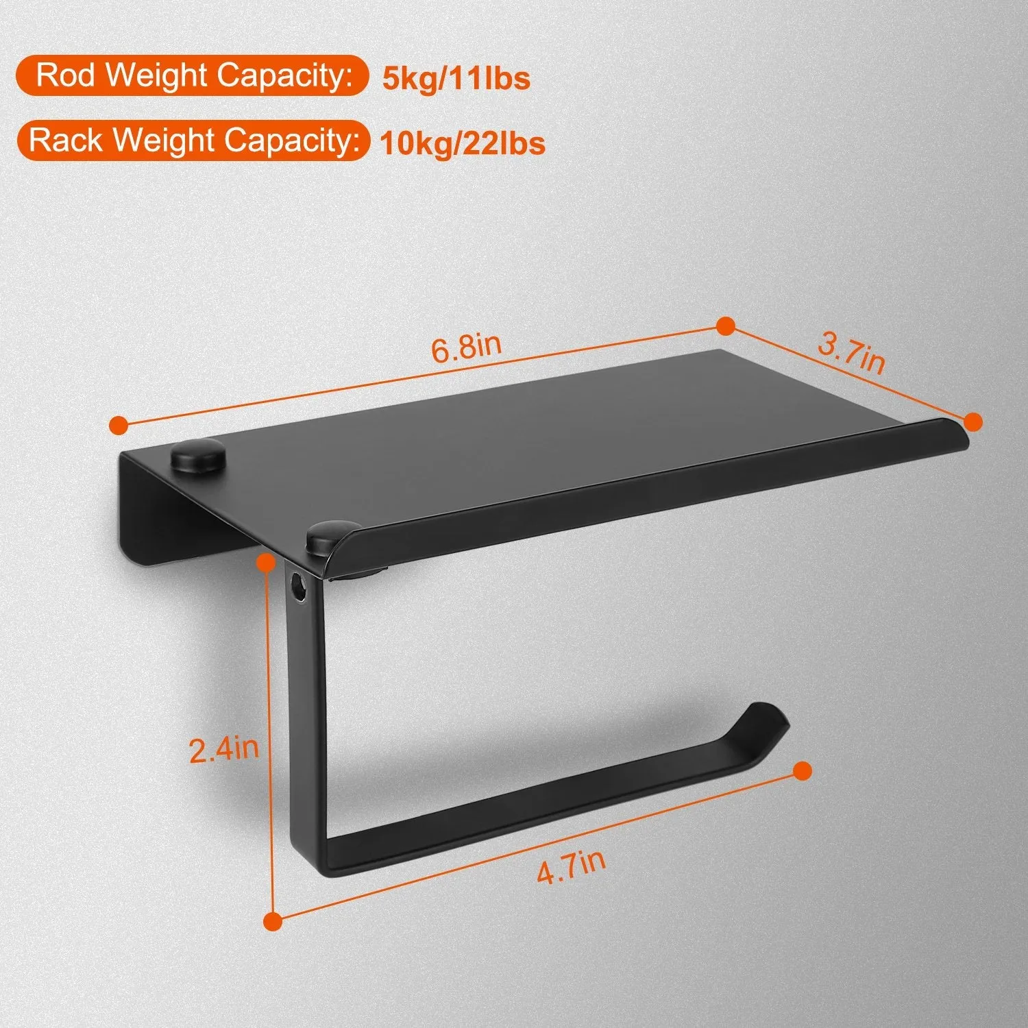 Wall Mounted Toilet Paper Holder with Phone Storage Rack