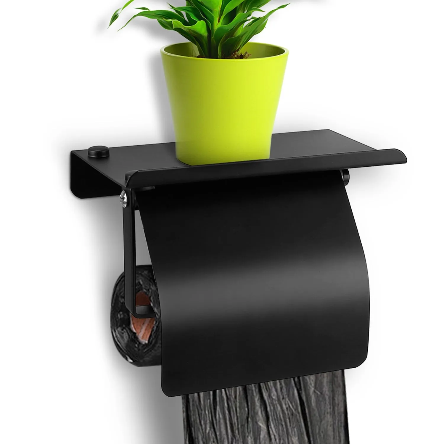 Wall Mounted Toilet Paper Holder with Phone Storage Rack