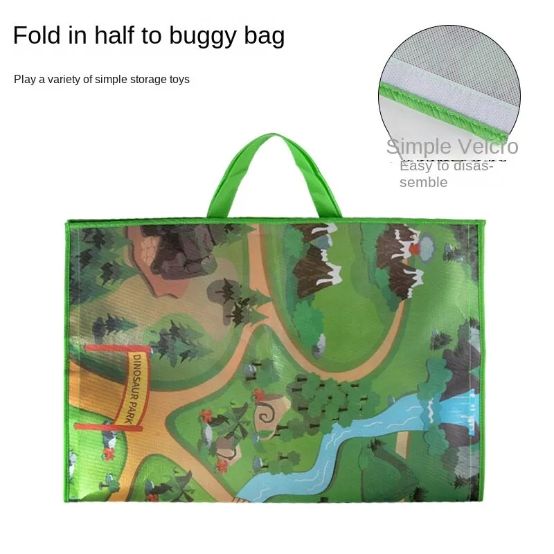 Waterproof Oxford Cloth Dinosaur Carpet Buggy Bag Velcro Portable Wildlife Carpet Buggy Bag