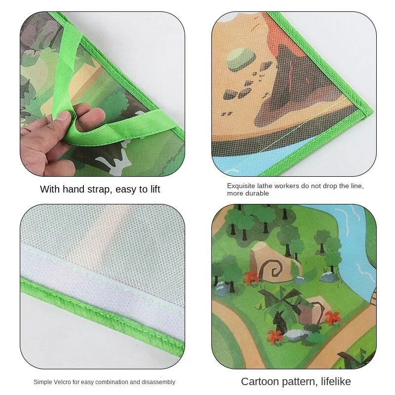 Waterproof Oxford Cloth Dinosaur Carpet Buggy Bag Velcro Portable Wildlife Carpet Buggy Bag