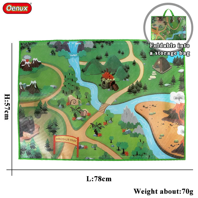 Waterproof Oxford Cloth Dinosaur Carpet Buggy Bag Velcro Portable Wildlife Carpet Buggy Bag