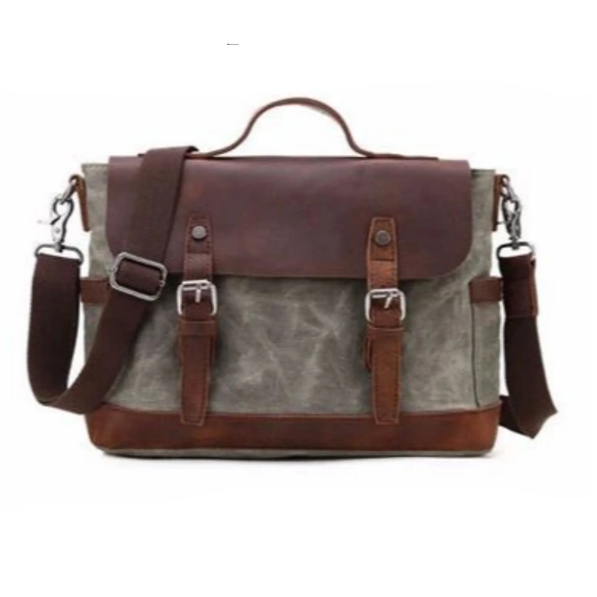 Waterproof Waxed Canvas Leather Messenger Bag