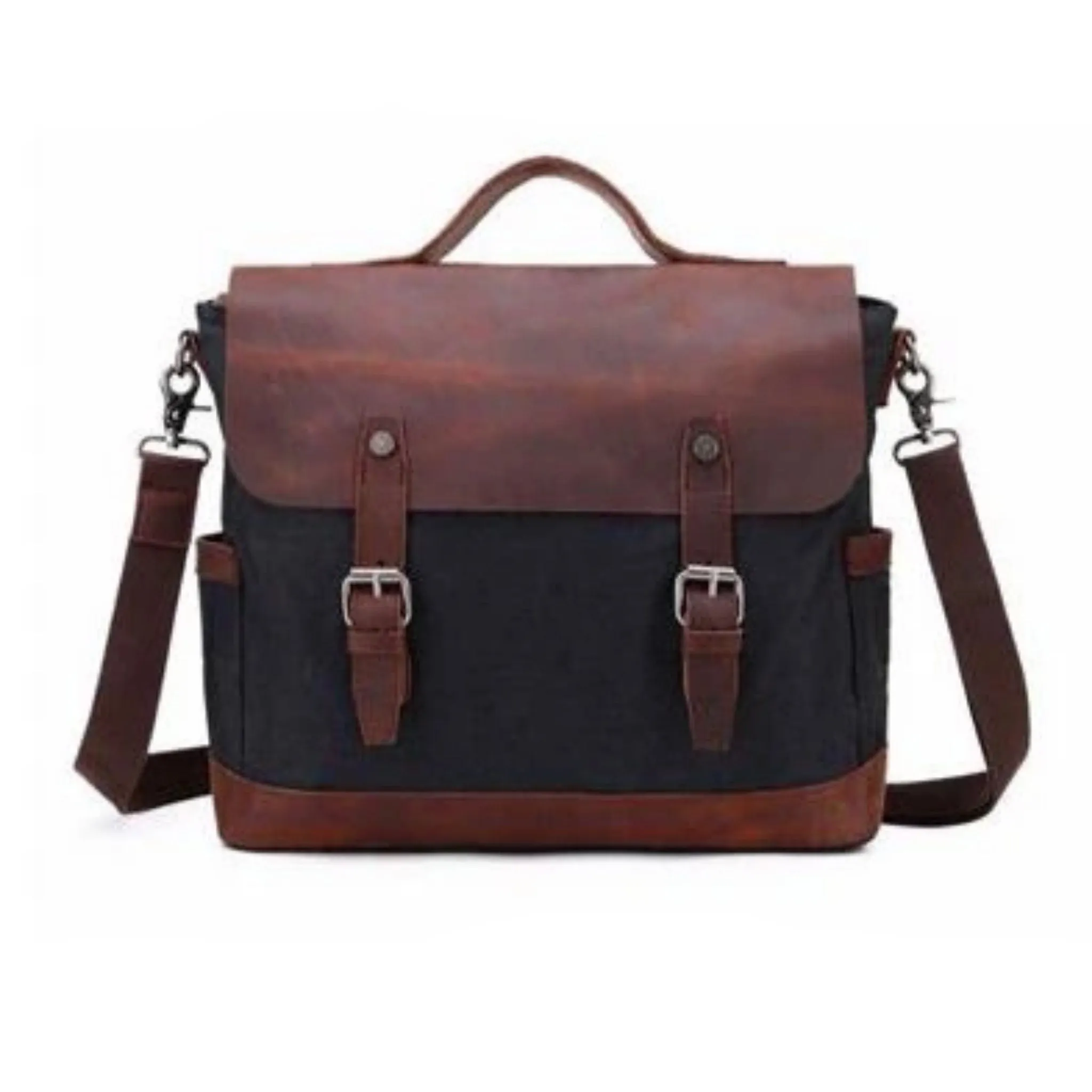 Waterproof Waxed Canvas Leather Messenger Bag