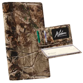 Webers Camo Leather Checkbook Cover