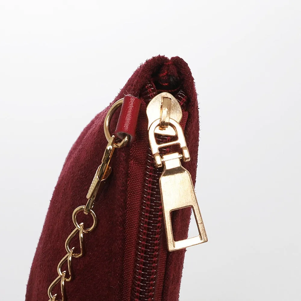 Women Hairball Clutch Bag Solid Color Street Style  Sued Clutch
