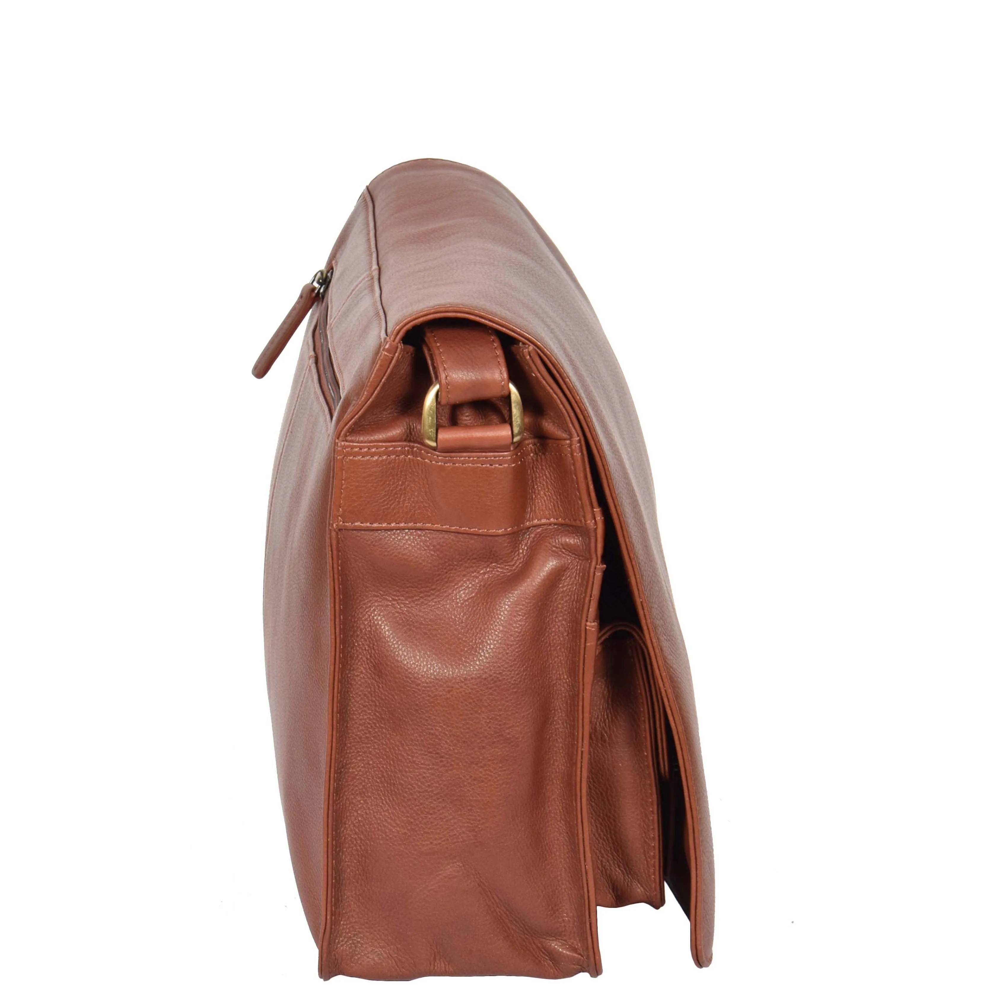 Womens BROWN Leather Messenger Cross body Shoulder Bag A53