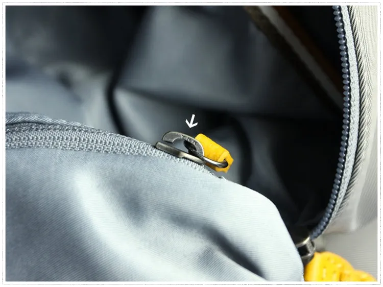 Womens Nylon Gray&Yellow Large Sling Bag Shoulder Sports Gym Bag Nylon Overnight Crossbody Bag for Ladies